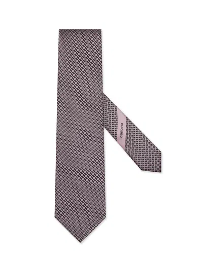 Zegna Cravate En Soie Cento Fili Rose In Pink