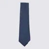 Zegna Geometric Patterned Tie Pointed Tip In Blue