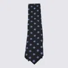 Zegna Patterned Ties With Pointed Tip Design In Blue