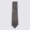 Zegna Geometric Pattern Ties Pointed Tip In Blue