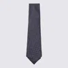 Zegna Silk Ties With Geometric Pattern And Standard Width In Blue