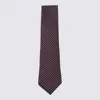 Zegna Slim Ties With Pointed Tip And Pattern In Purple