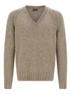 Zegna Cashmere Sweater Sweaters And Cardigans Beige In Green