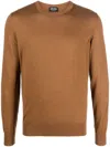 Zegna Cashseta Light Crewneck Sweater In Brown