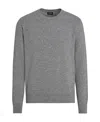 Zegna Crew Neck Cashmere Sweater In Gray