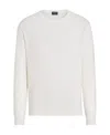 Zegna Crew Neck Cashmere Sweater In White