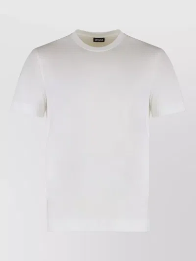 Zegna Crew Neck Cotton Jersey Regular Fit T-shirt In White