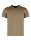 Zegna Cotton Crew Neck T-shirt With Side Slits In Brown