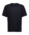 Zegna Luxurious Cotton Silk Blend T-shirt In Blue