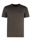 Zegna Cotton Crew Neck T-shirt With Side Slits In Brown