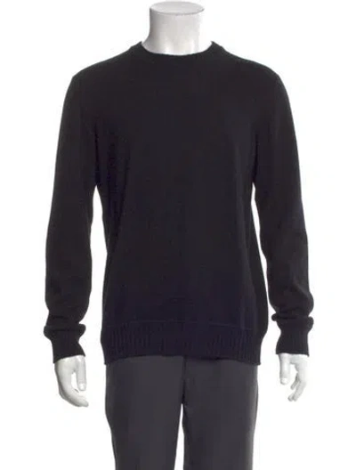 Pre-owned Zegna Crew Neck Long Sleeve Pullover In Blue