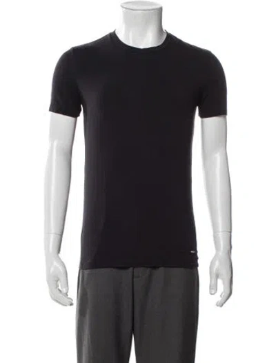 Pre-owned Zegna Crew Neck Short Sleeve T-shirt In Black