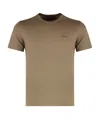 Zegna Cotton Crew Neck T-shirt With Side Slits In Brown