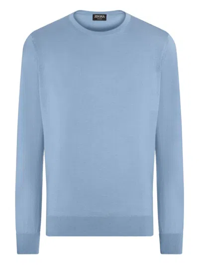 Zegna Crew-neck Sweater In Blue