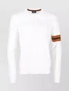 Zegna Stripe-detail Crew-neck Sweater In White