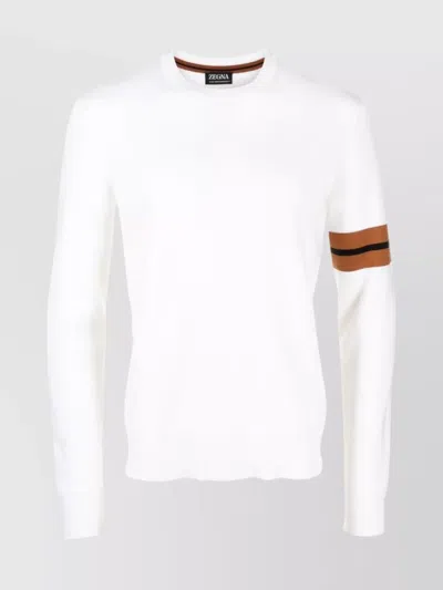 ZEGNA CREW NECK SWEATER CONTRAST STRIPE