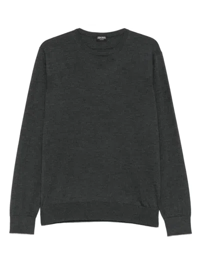 Zegna Crew-neck Sweater In Gray