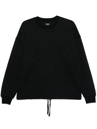 Zegna Crew-neck Sweatshirt In Black