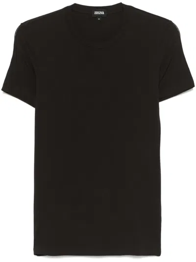 Zegna Crew-neck T-shirt In Brown