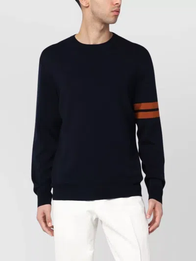 ZEGNA CREW NECK WOOL SWEATER STRIPED PATTERN