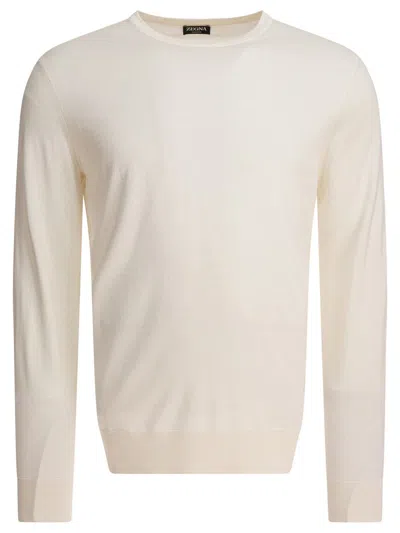 Zegna Crewneck Sewater In White