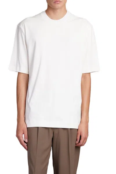 Zegna Crewneck Straight Hem T-shirt In White