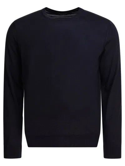 Zegna Cashmere-silk Crew-neck Sweater In Blue