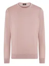 Zegna Crewneck Sweater In Pink