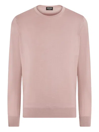 Zegna Crewneck Sweater In Pink