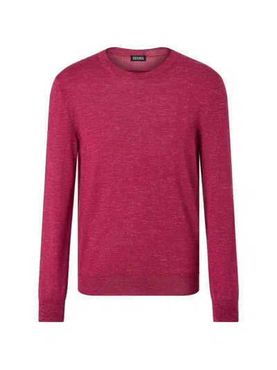 Zegna Crewneck Sweater In Pink