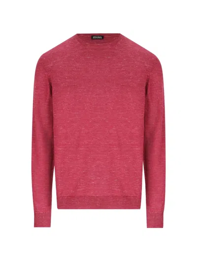 Zegna Crew-neck Sweater In Red