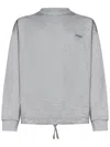 Zegna Crewneck Sweatshirt With Embroidered Logo In Gray