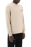 Zegna Rubberised-logo Cotton Sweatshirt In Beige