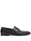 Zegna Crocodile-embossed Detail Loafers In Blue