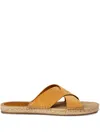 Zegna Cross-strap Espadrille Sandals In Brown