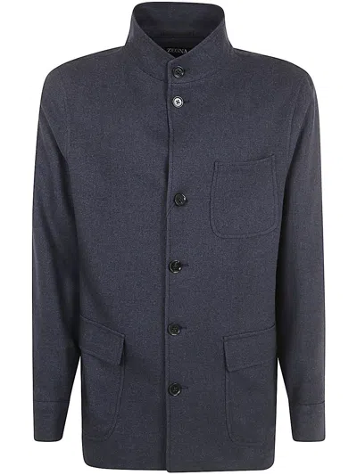 Zegna Men's Crossover Chore Jacket In Blue