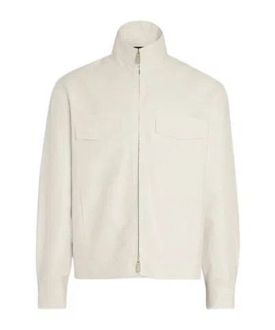 Zegna Crossover Cotton Linen And Silk Overshirt In White