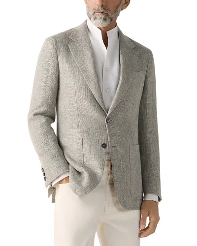Zegna Crossover Linen, Wool & Silk Blend Jacket In Gray