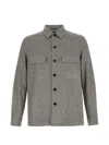 Zegna Crossover Overshirt Jacket Chest Pockets In Gray