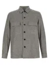 Zegna Crossover Overshirt Jacket Chest Pockets In Gray