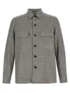 Zegna Crossover Overshirt Jacket Chest Pockets In Animal Print