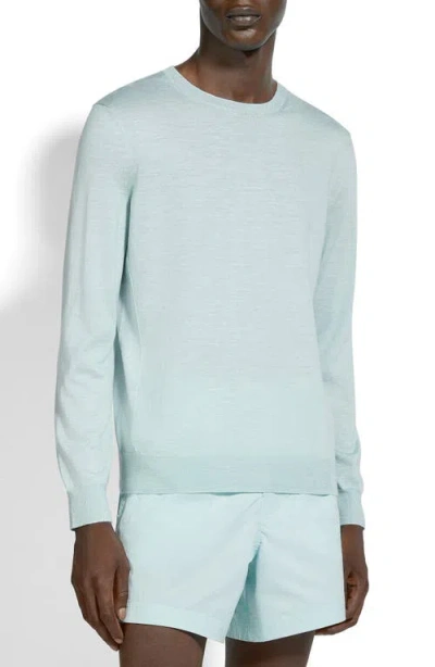 ZEGNA ZEGNA CROSSOVER SILK BLEND CREWNECK SWEATER