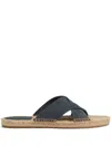 Zegna Crossover Open-toe Espadrille Sandals In Blue