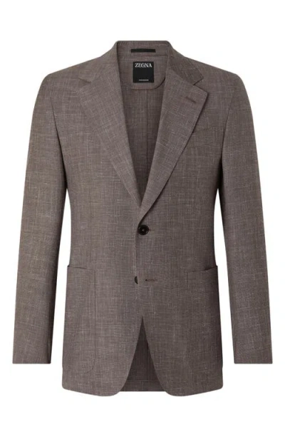 Zegna Crossover Wool, Silk & Linen Sport Coat In Multi