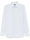 Zegna Spread-collar Long-sleeve Shirt In Blau