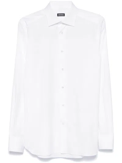 Zegna Cutaway-collar Shirt In White