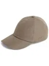 ZEGNA DARK BEIGE LINEN BASEBALL HAT