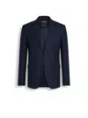 Zegna Dark Blue And Teal Blue 15milmil15 Wool Jacket In Dark Blue/teal Blue