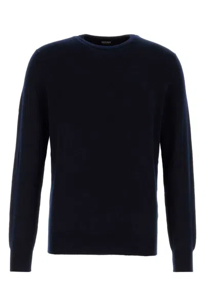 Zegna Dark Blue Cashmere Sweater