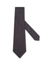 Zegna Dark Blue Cinque Pieghe Silk Tie In Dark Blue